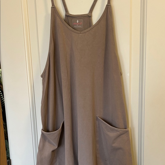 Free People Movement Hotshot Romper in Sand. - Picture 3 of 8